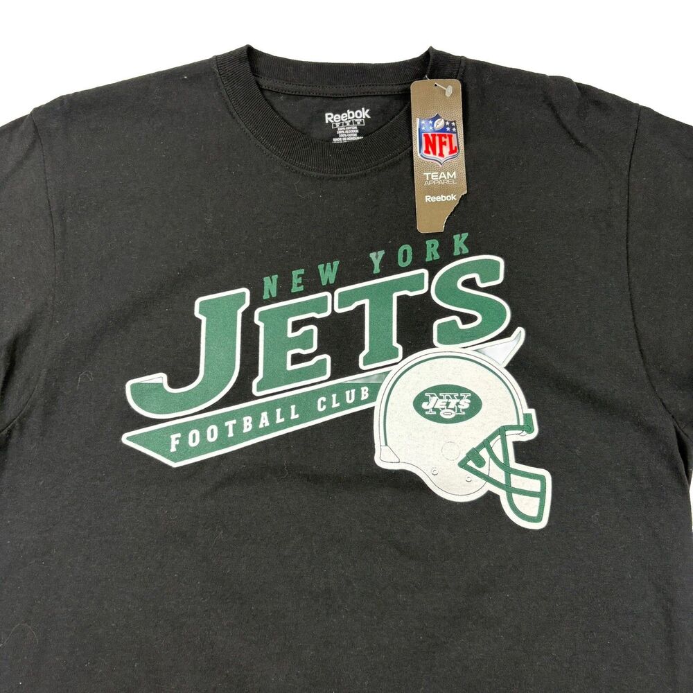 New York Jets NFL T Shirt Mens M Black Reebok Short Sleeve NWT
